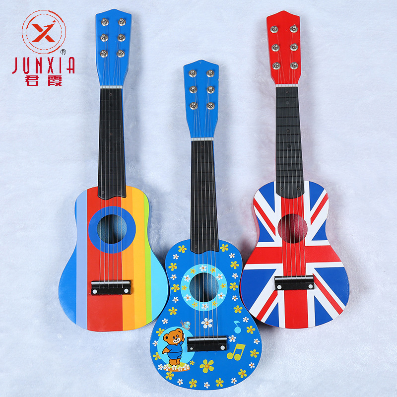 SOURCE Manufacturer 21-Inch Six-String Cartoon Map Children's Guitar Children's Toy Beginner Entry Musical Instrument Wholesale