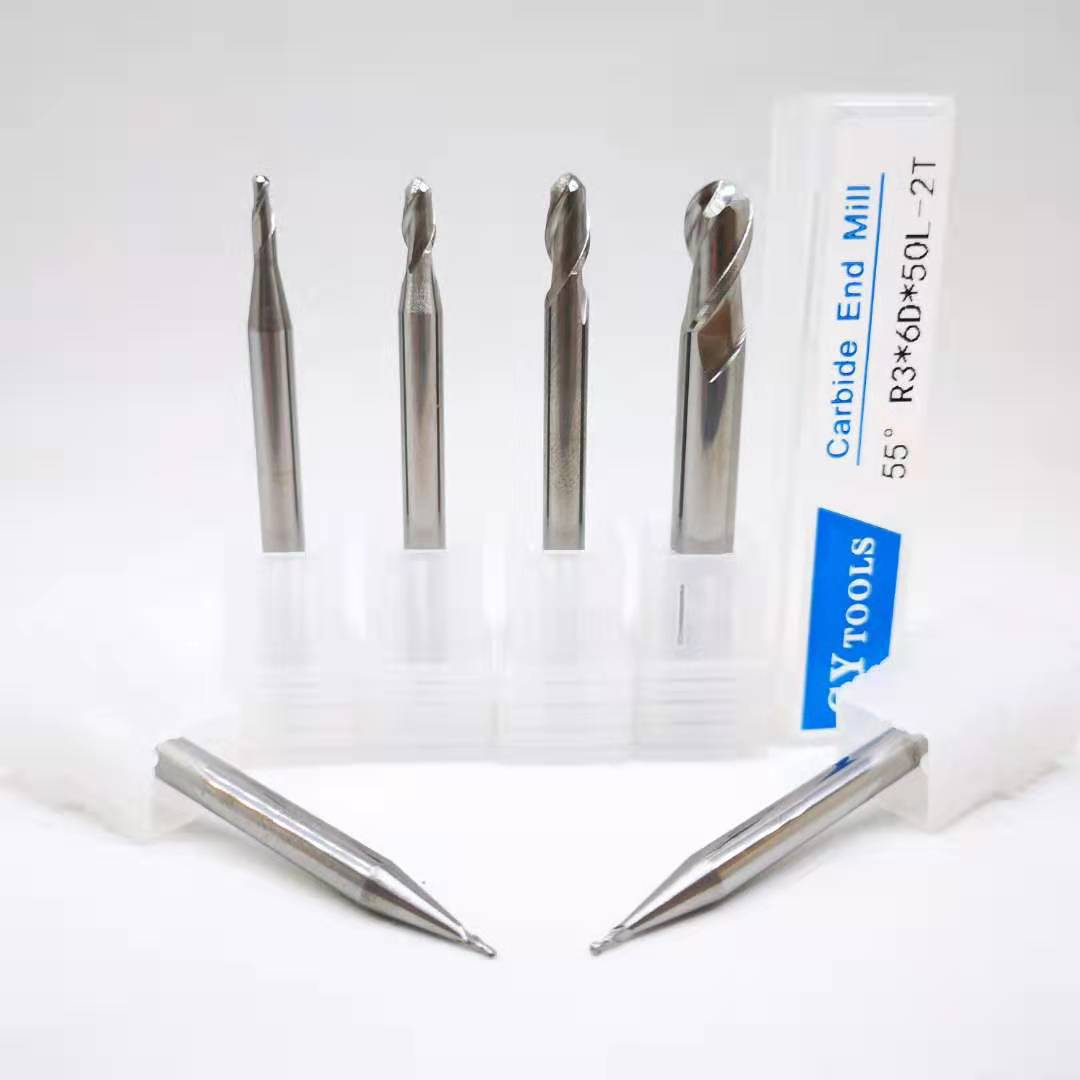 铝用球刀 55度高光球头铣刀 cnc数控r型球刀 整体钨钢五轴cnc磨刀