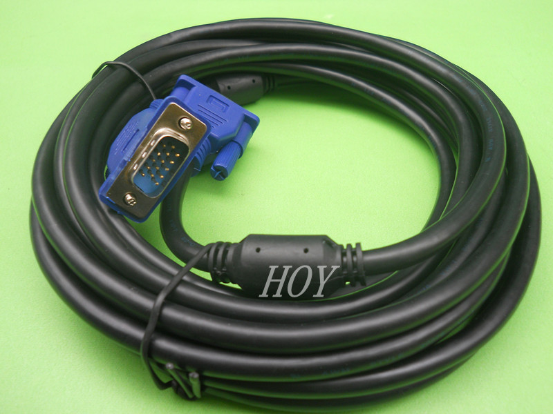 hoy vga3 5高清线全铜芯1.5米电脑连接线带防磁头抗干扰厂家直销