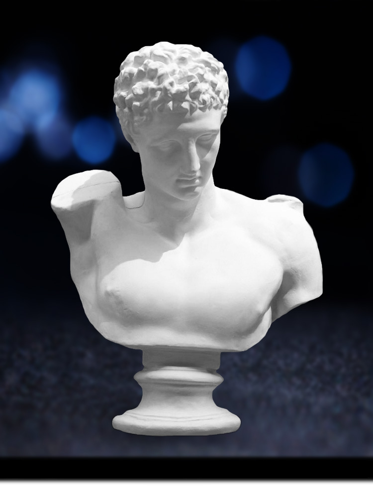 艺伯乐赫尔美斯石膏像80cm胸像石膏雕塑雕像摆件模型美术素描教具