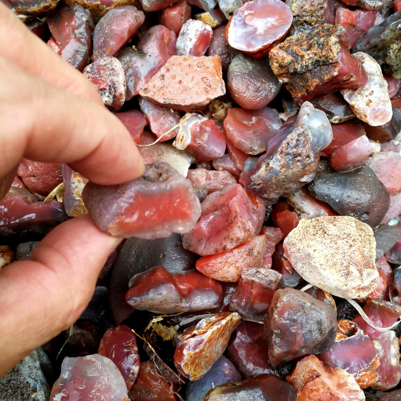 公斤价天然红玛瑙原石批发 南红玛瑙原矿原料 非红玛瑙20~60毫米