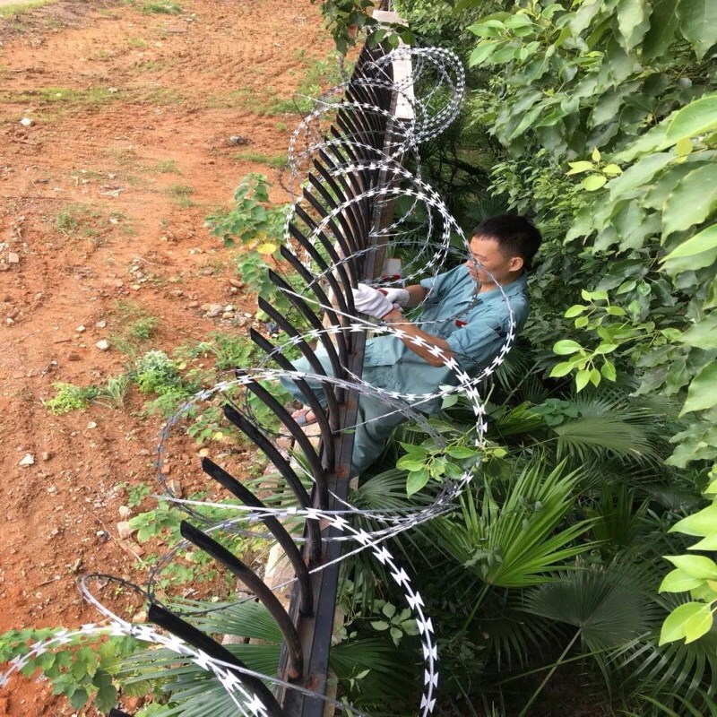 厂家现货批发不锈钢刺铁丝网铁蒺藜安装图片
