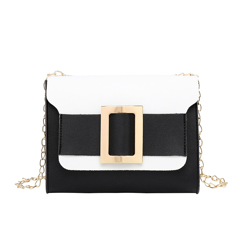 Fashion Color Contrast Hardware Small Square Bag 2022 Summer New Versatile Chain Mobile Phone Change Crossbody Handbag Women's Bag