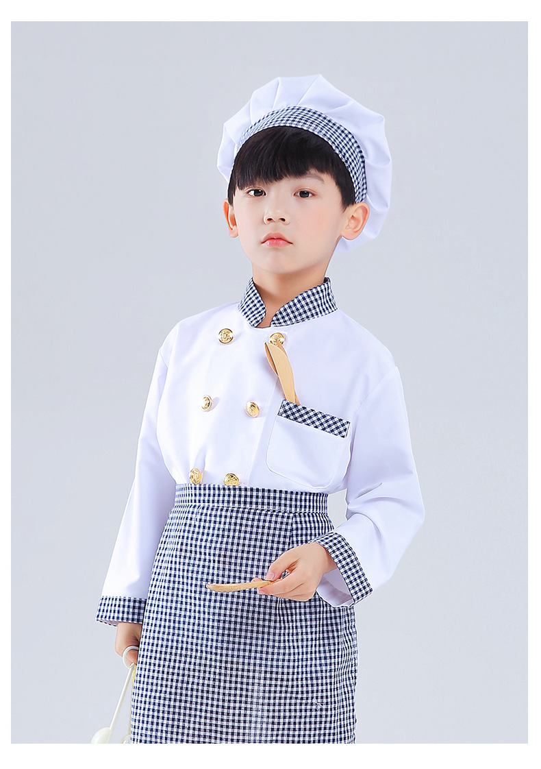 现货万圣节服装儿童厨师服中小童职业体验角色扮演套装cosplay服
