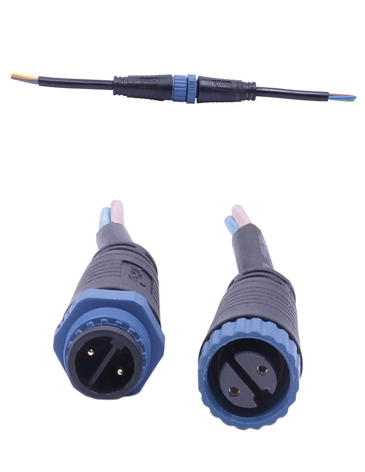 m15洗墙灯公母对接防水插头园林景观灯防水连接器 路灯电源防水线