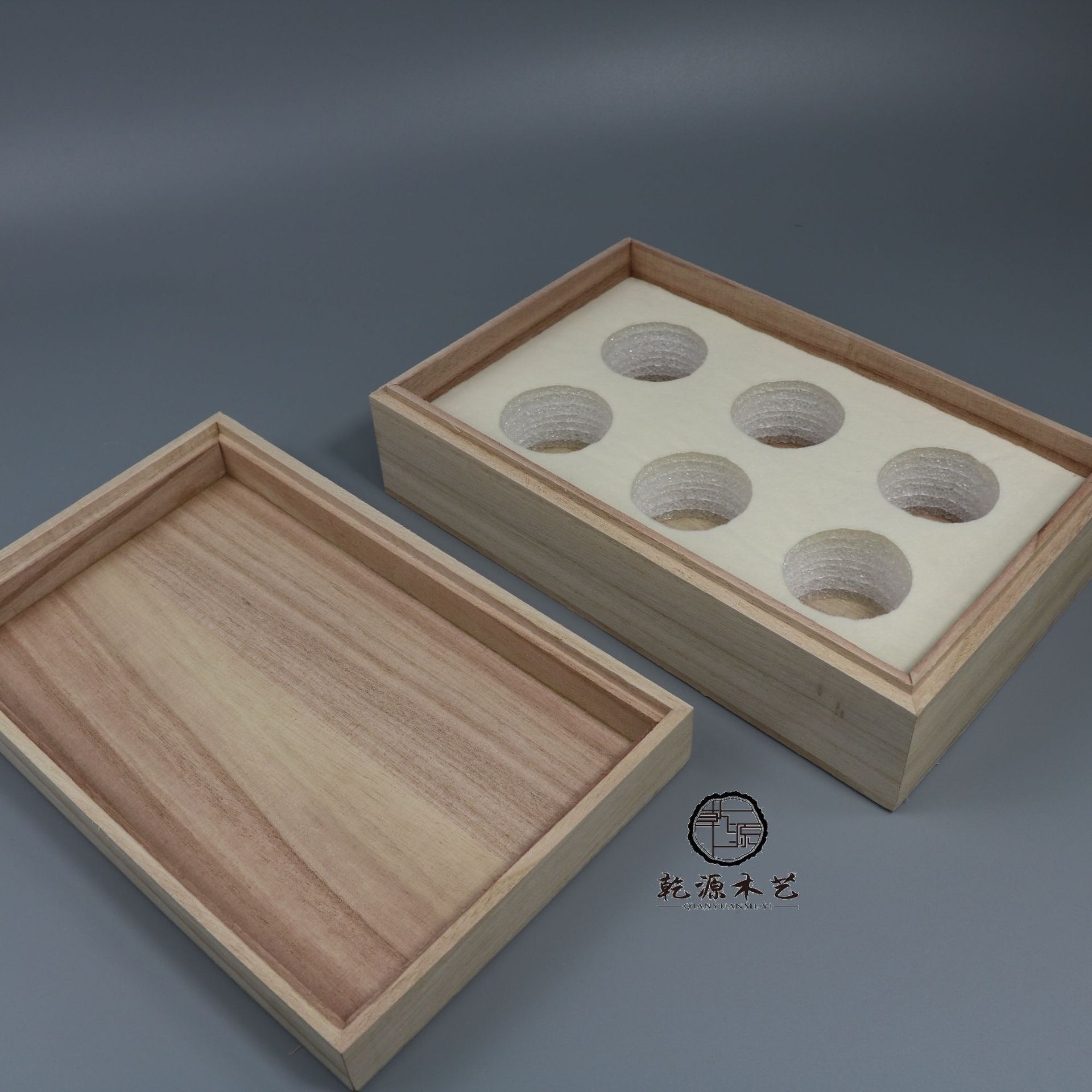 新款梧桐木茶叶盒6罐装大红袍实木包装盒散茶礼品包装盒