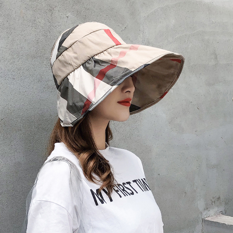 韩版防晒帽子女夏天新款chic百搭潮日系遮脸出游遮阳帽大沿太阳帽