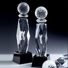 高尔夫奖杯水晶制作创意奖牌员工运动会体育比赛冠军纪念品