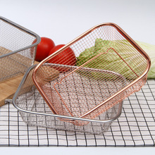 果篮长方形沥水筐控水网篮沥水洗菜篮水果篮大孔网框漏盆不锈钢
