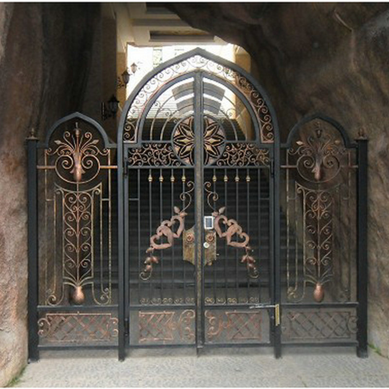 【苏记铁艺厂】供应金色铁艺门 欧式别墅铁门-阿里巴巴