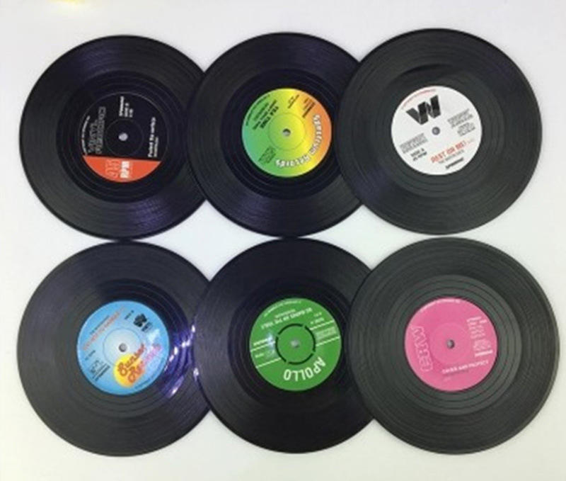 唱片杯垫 复古黑胶 cd垫 咖啡 隔热垫 创意家居用品vinyl coaster