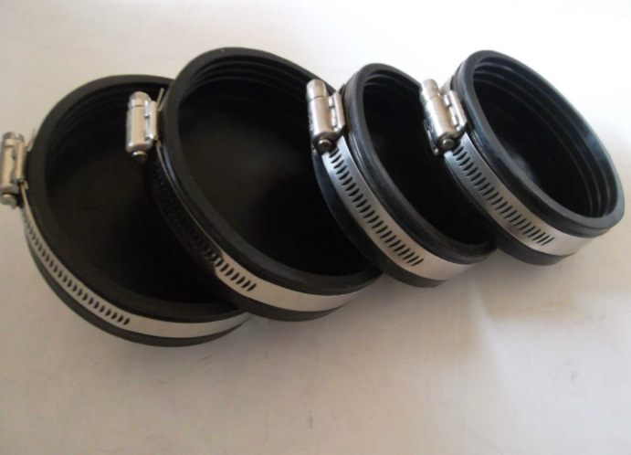 厂家直销黑色橡胶同径喉箍 优质橡胶管帽 不锈钢外变径式橡胶卡箍