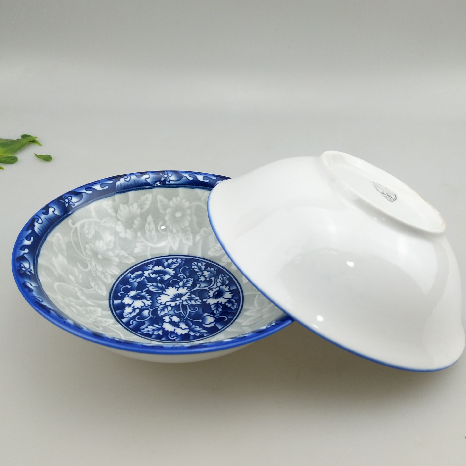 2元批发青花6斗碗陶瓷碗6寸米饭碗仿古碗两元超市货源