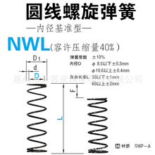 圆线螺旋弹簧 NWL6.5-30/35/40/45/50 代替米思米MISUMI