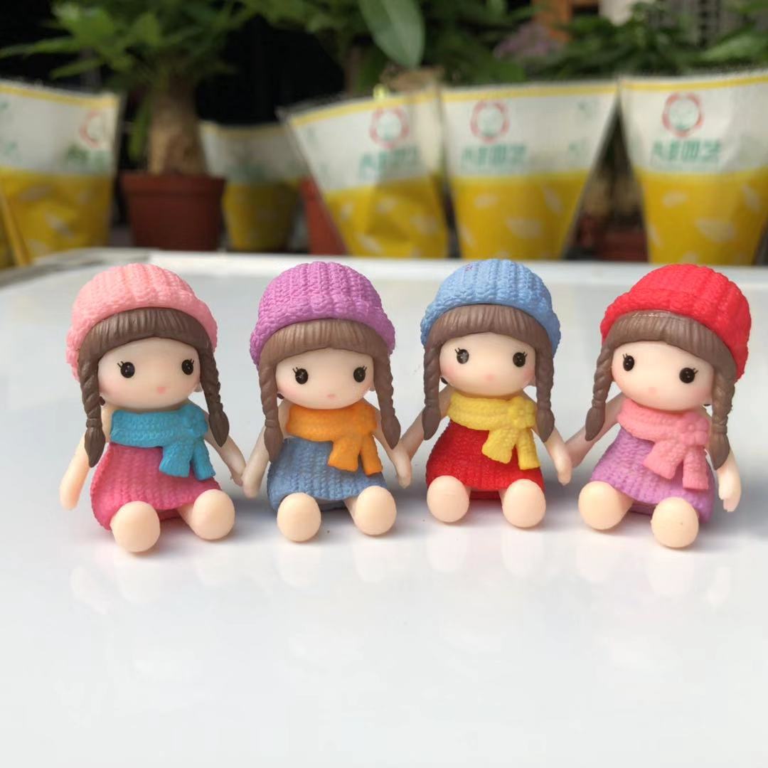 卡通公仔帽子萝莉闺蜜pvc人物玩偶公仔钥匙扣挂件微景观摆件配件