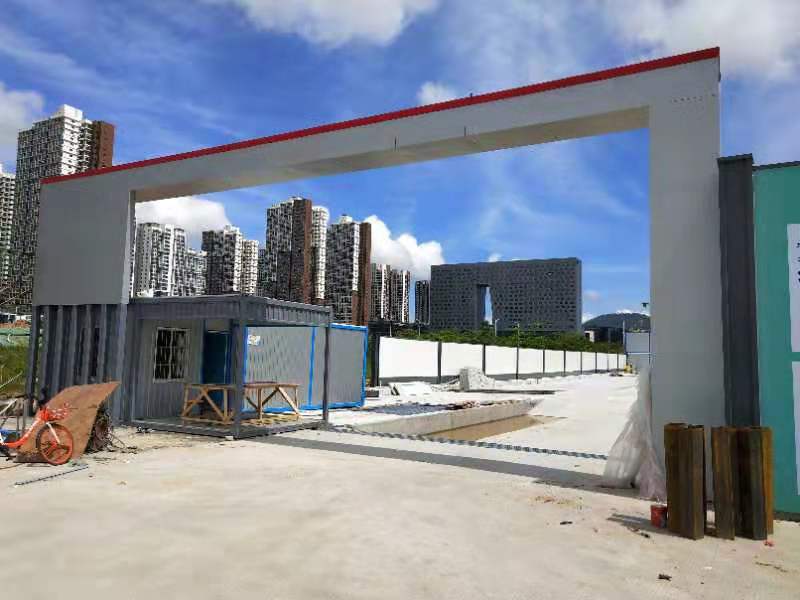 建筑工地大门 铝塑板工地门 深圳市新型现代风格围挡工地大门