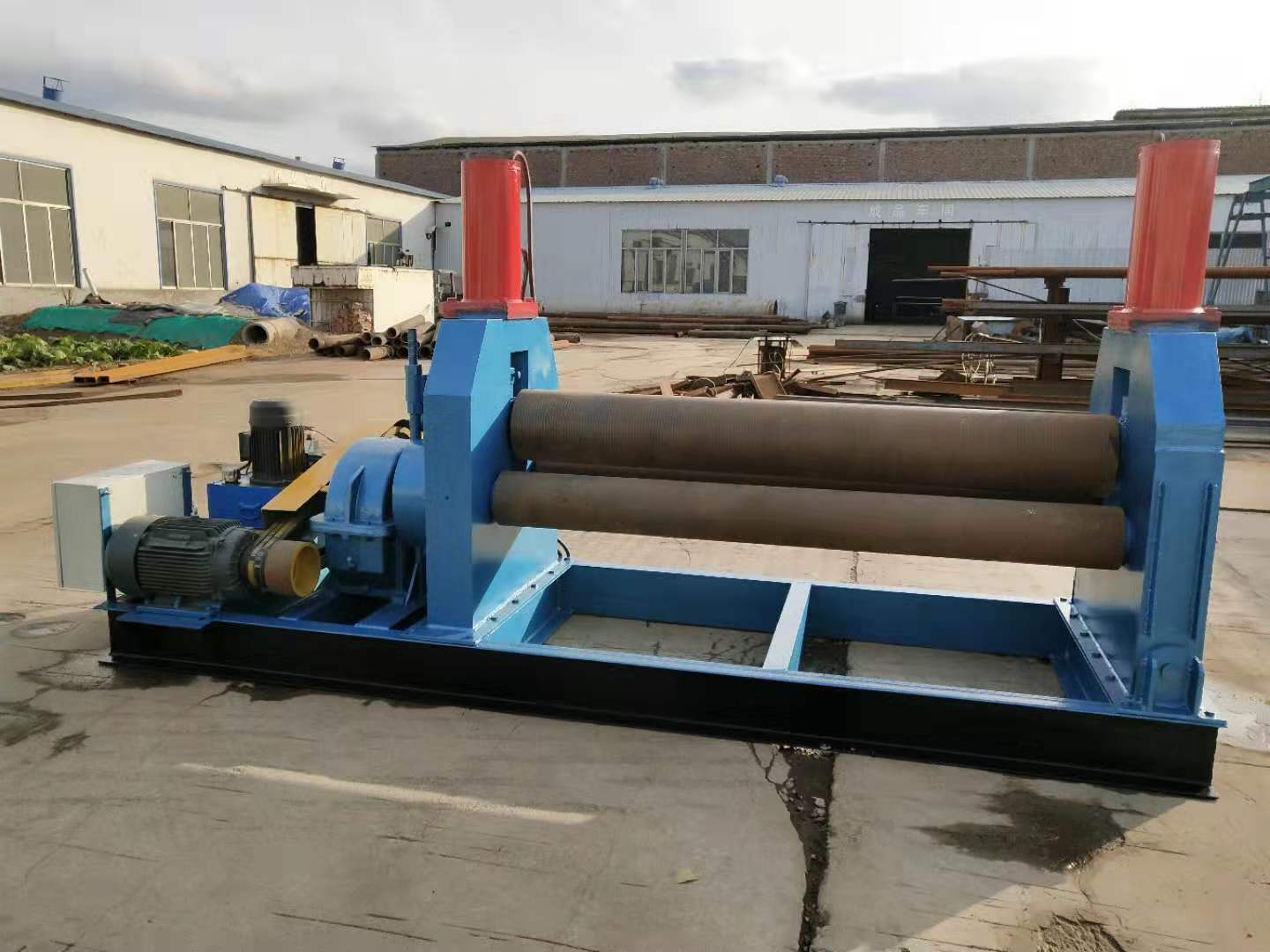 淄博不锈钢对称三辊卷板机数控液压卷管机 卧式钢板卷圆机