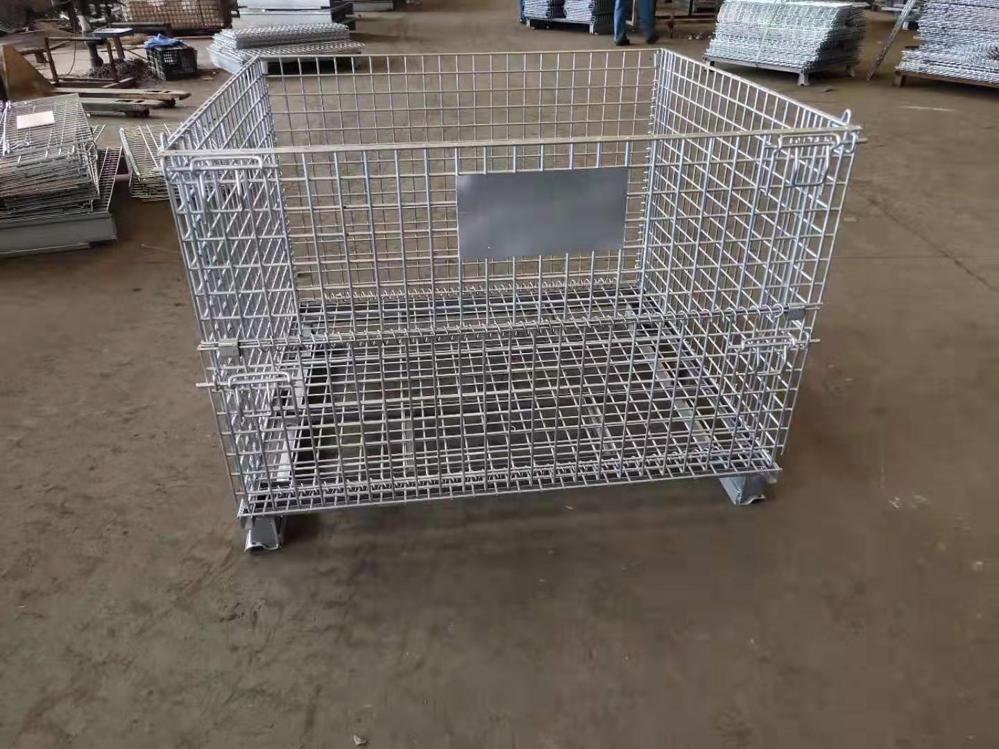 0成交30件厂家供应优质重型铁框仓储笼折叠式金属铁笼子06450.