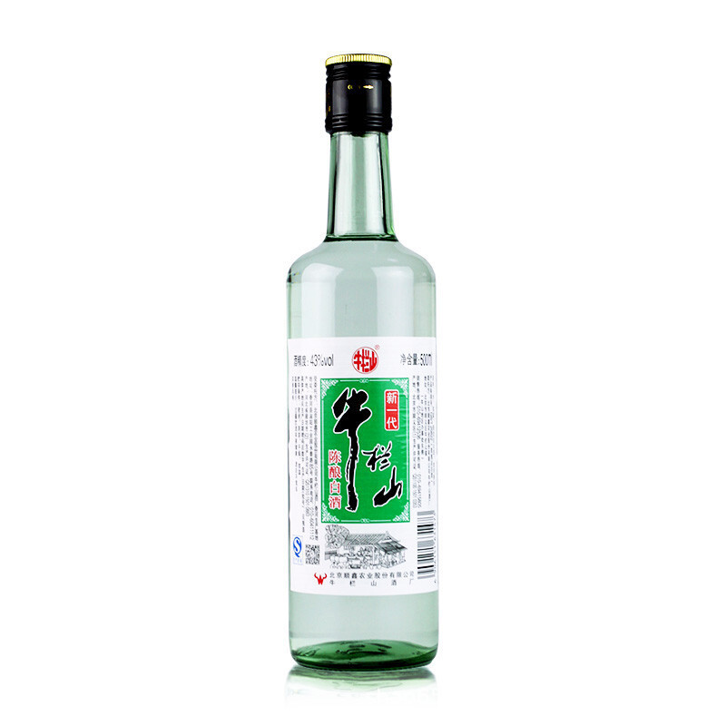 北京牛栏山新一代43度陈酿白酒500ml12瓶浓香型
