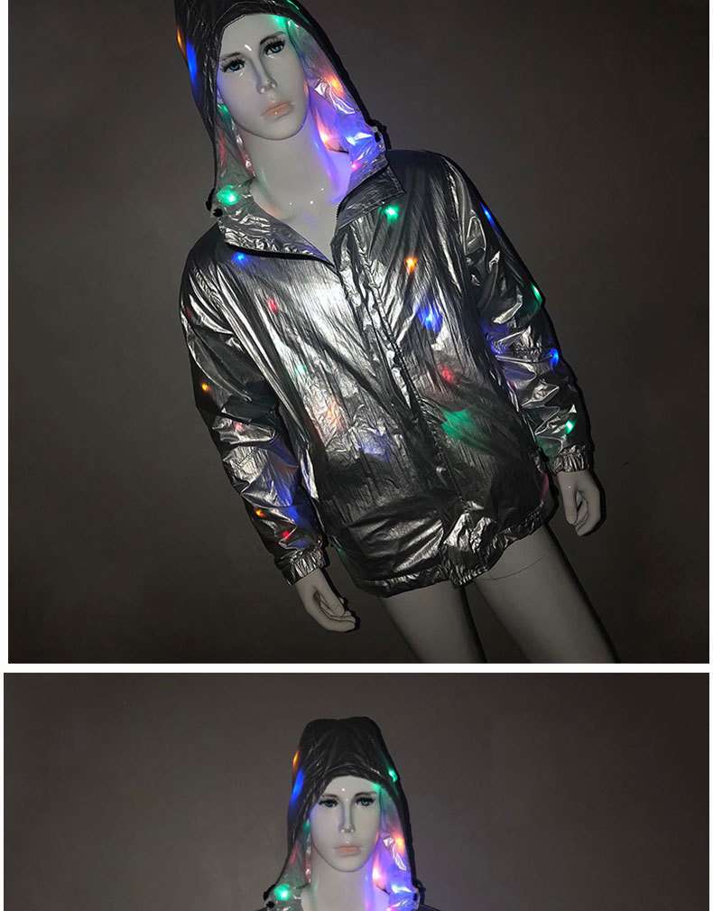 新款led网红热门男女情侣夜光夜行衣服抖音同款夜店男女发光外套