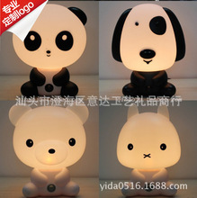 熊猫台灯 聪明熊猫兔插电夜灯 情人节创意礼品乖乖狗台灯