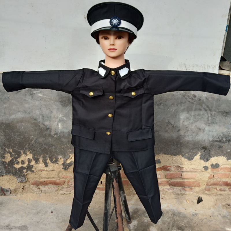 新款儿童成人民国服装二狗子狗腿子三六九服酒巡捕房探长演出服装