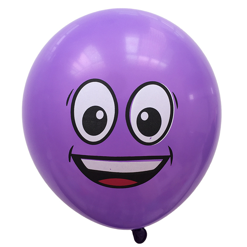 12寸加厚大号圆形qq表情包笑脸气球印字定做卡通广告气球定制批发