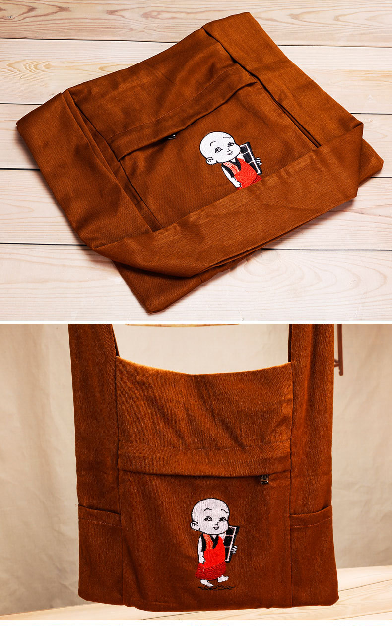 居士包禅修包棉布礼佛袋佛包斜跨僧包出家人僧用包三衣袋海青袋