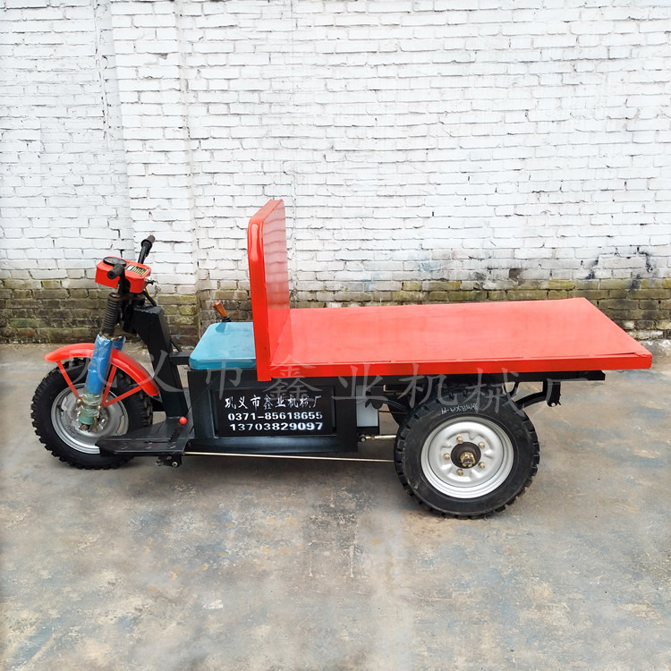 厂家直销砖厂电动三轮车 小型电动平板车 载重1吨电瓶平板电动车