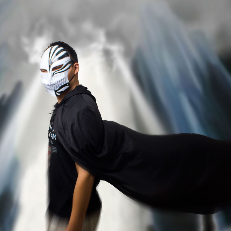 动漫卡通面具 化装舞会 cosplay 黑崎一护虚化面具 全脸死神面具