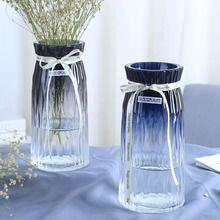 欧简约水培玻璃花瓶透明花瓶植物干花插花花瓶摆件