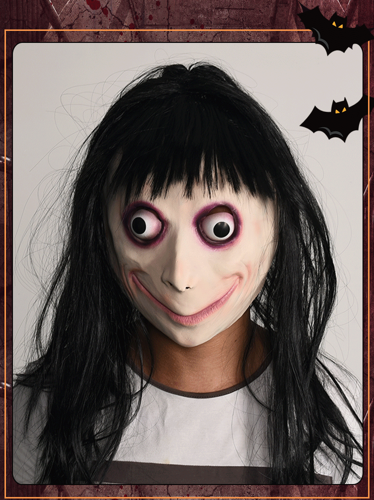 万圣节成人乳胶头套 舞会装扮道具日本女面具酒吧ktv鬼屋恐怖套头