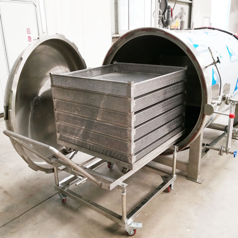 蘑菇菌类杀菌锅 大型食用菌杀菌锅 卧式高压食用菌节能杀菌锅