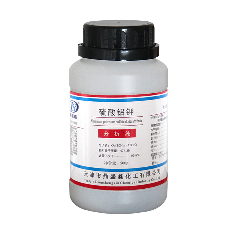 祥瑞鑫 硫酸铝钾 明矾分析纯 ar500g/瓶 cas:7784-24-9 化学试剂