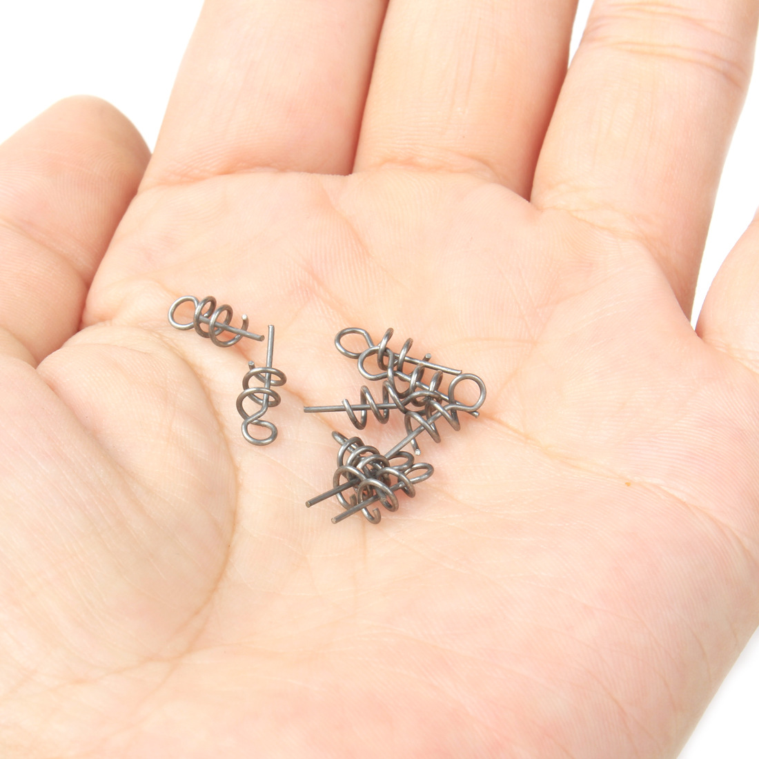 100枚装路亚螺丝别针弹簧锁针固定螺旋别针软饵用挂底路亚别针