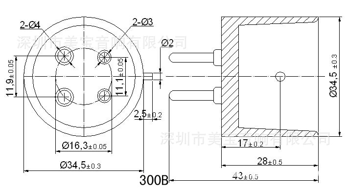 陶瓷镀金四脚4脚电子管座4脚管基 300br-g 适 300b 2a3 811 274