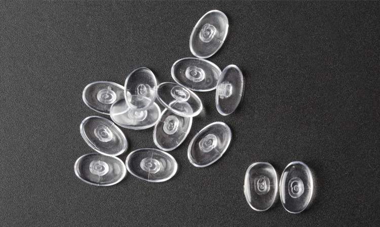 厂家供应pvc塑料鼻托 眼镜托叶 椭圆形卡式鼻托叶 眼镜配件批发