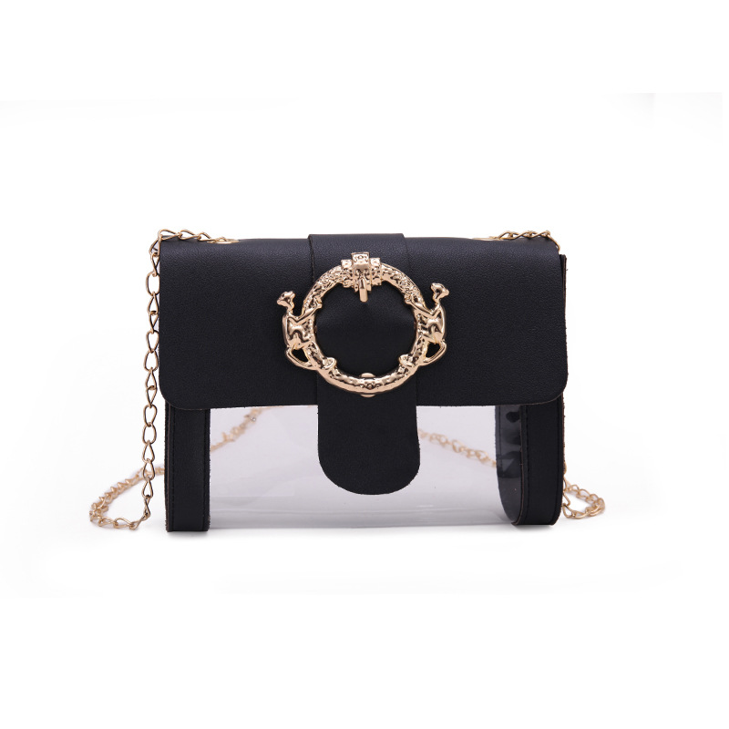 Fashion Transparent Small Square Bag Mobile Phone Shoulder Chain Women's Bag Hardware Crossbody Personalized Mini Small Change Purse Foreign Trade