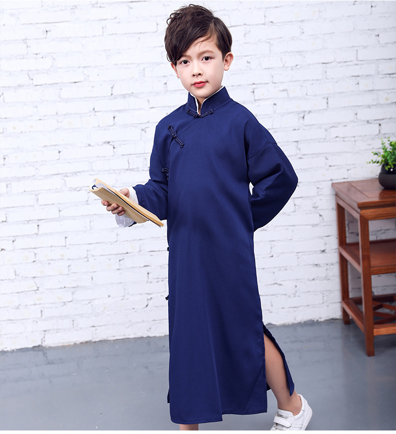 儿童相声服民国长衫长袍大褂男童古装民国学生装快板演出表演服装