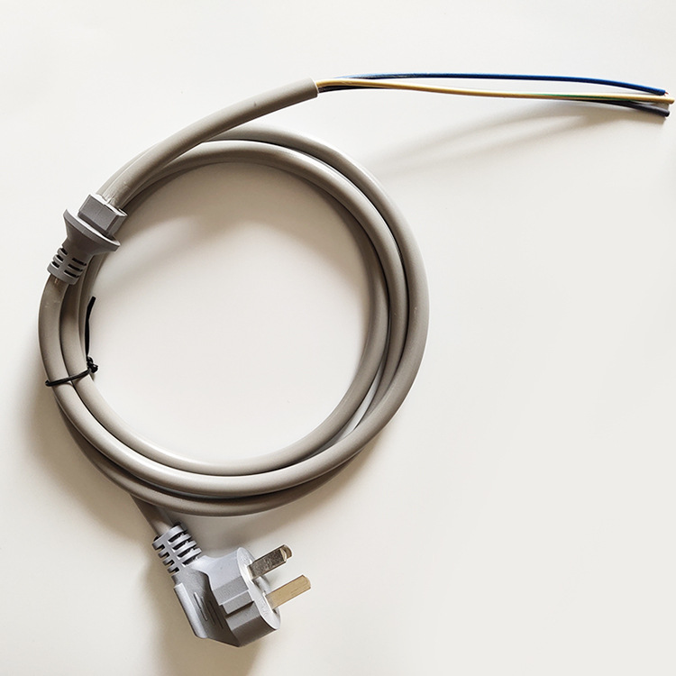 洗衣机三芯带地线 纯铜电源线 三插头灰色电源线现货