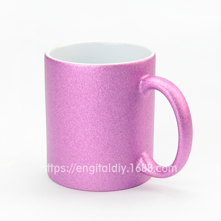 11Oz Flash Cup Gold Silver Pink Flash Cup Thermal Transfer Coating Cup Creative Porcelain Cup Mug Manufacturer