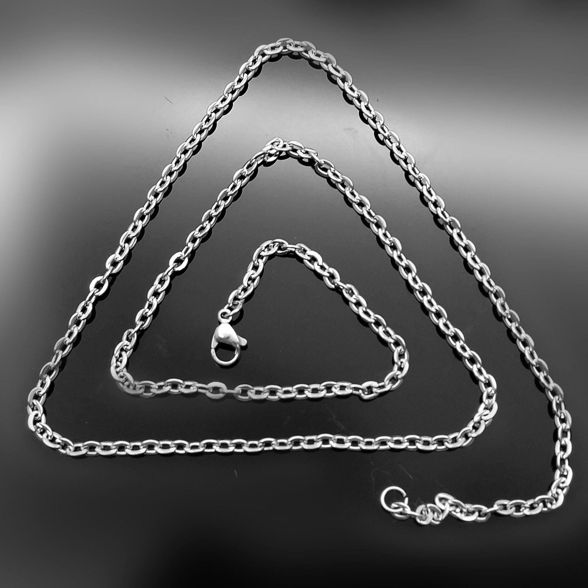 跨境饰品不锈钢十字链 不锈钢项链不锈钢男士项链 o字链批发配件