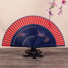 大红色女式手绘扇子折扇中国风古风古典折叠扇随身便携跳舞蹈扇