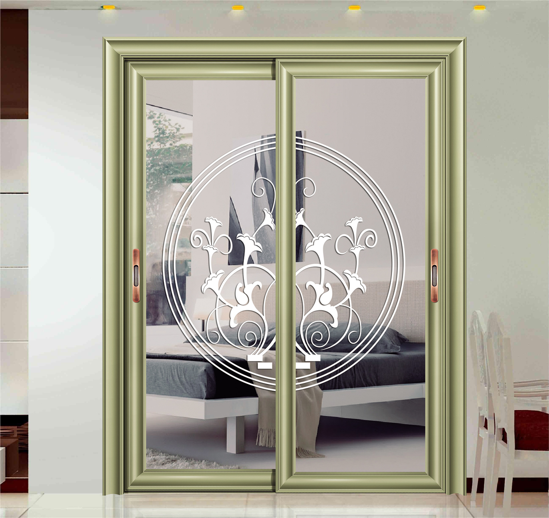 成都厂家定制厨房客厅吊趟阳台重型推拉门钛镁铝合金中空玻璃移门