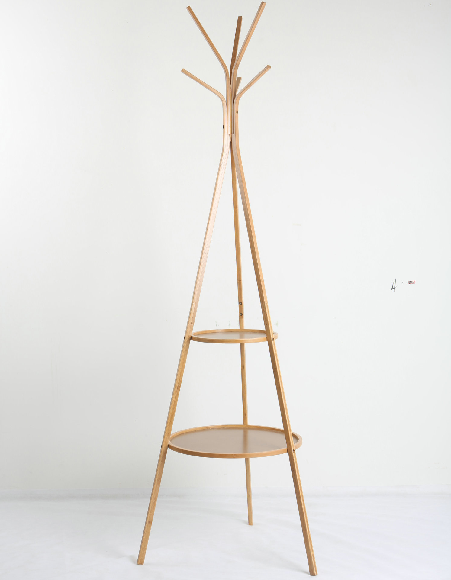 简易衣帽架创意客厅挂衣架竹制落地衣服架子卧室移动收纳架