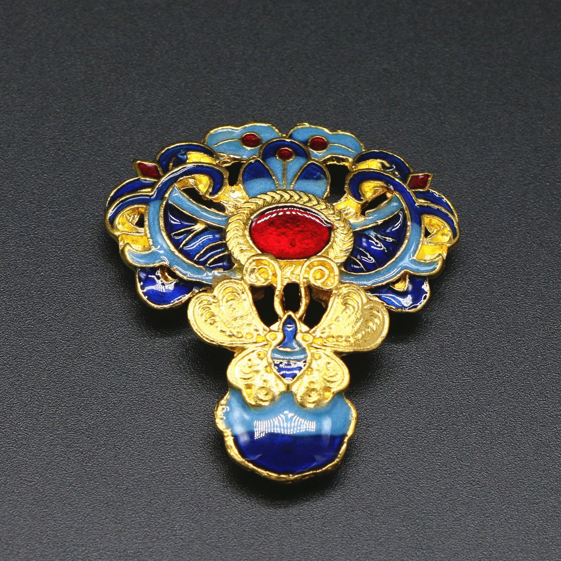 合金滴油景泰蓝凤凰新娘宫廷头饰民族风diy饰品配件