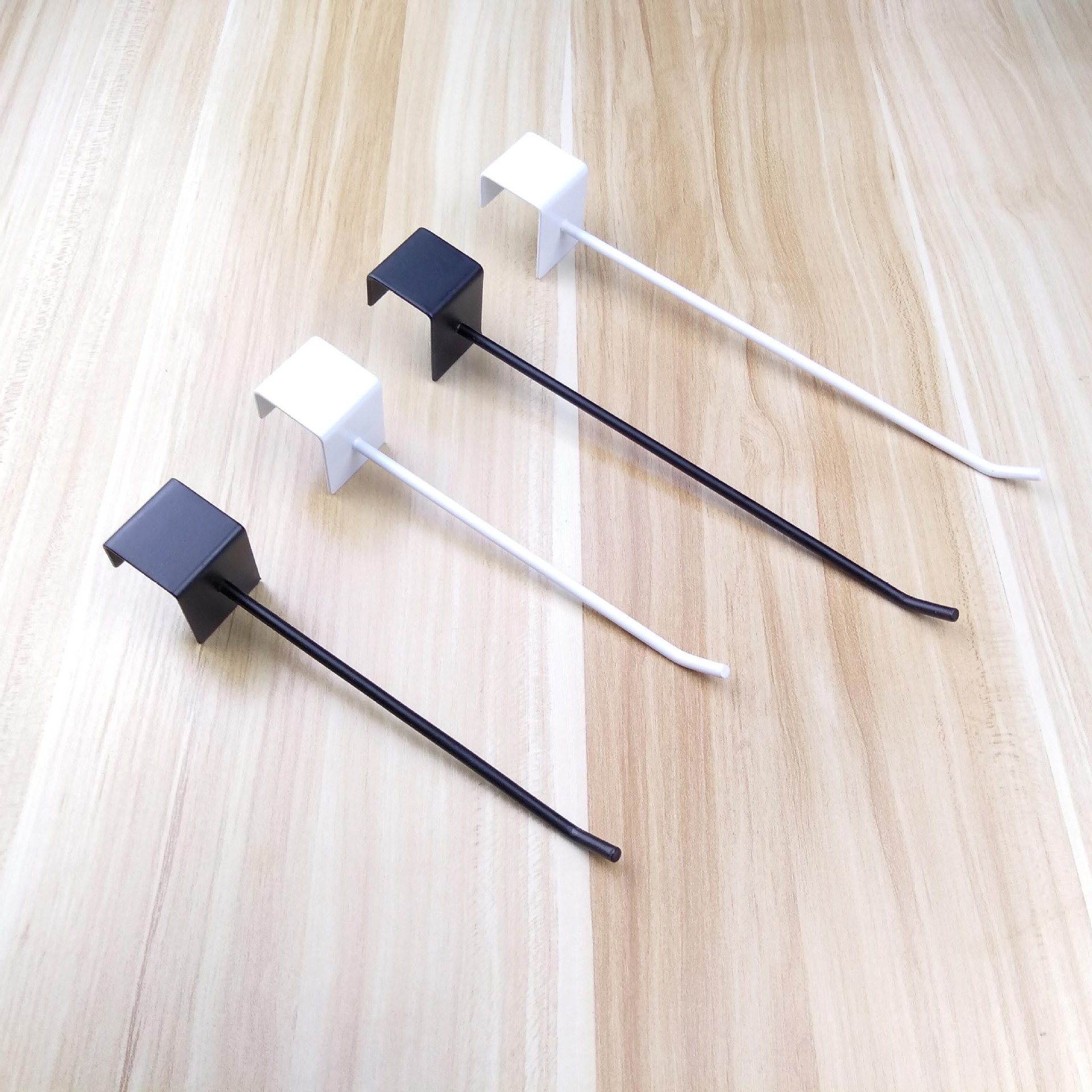 电镀喷漆方管卡口挂钩 商场超市货架单钩横梁黑白金属钩货品挂钩