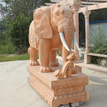 大型石雕大象雕塑 园林景观装饰大理石动物 公园绿地摆件石大象