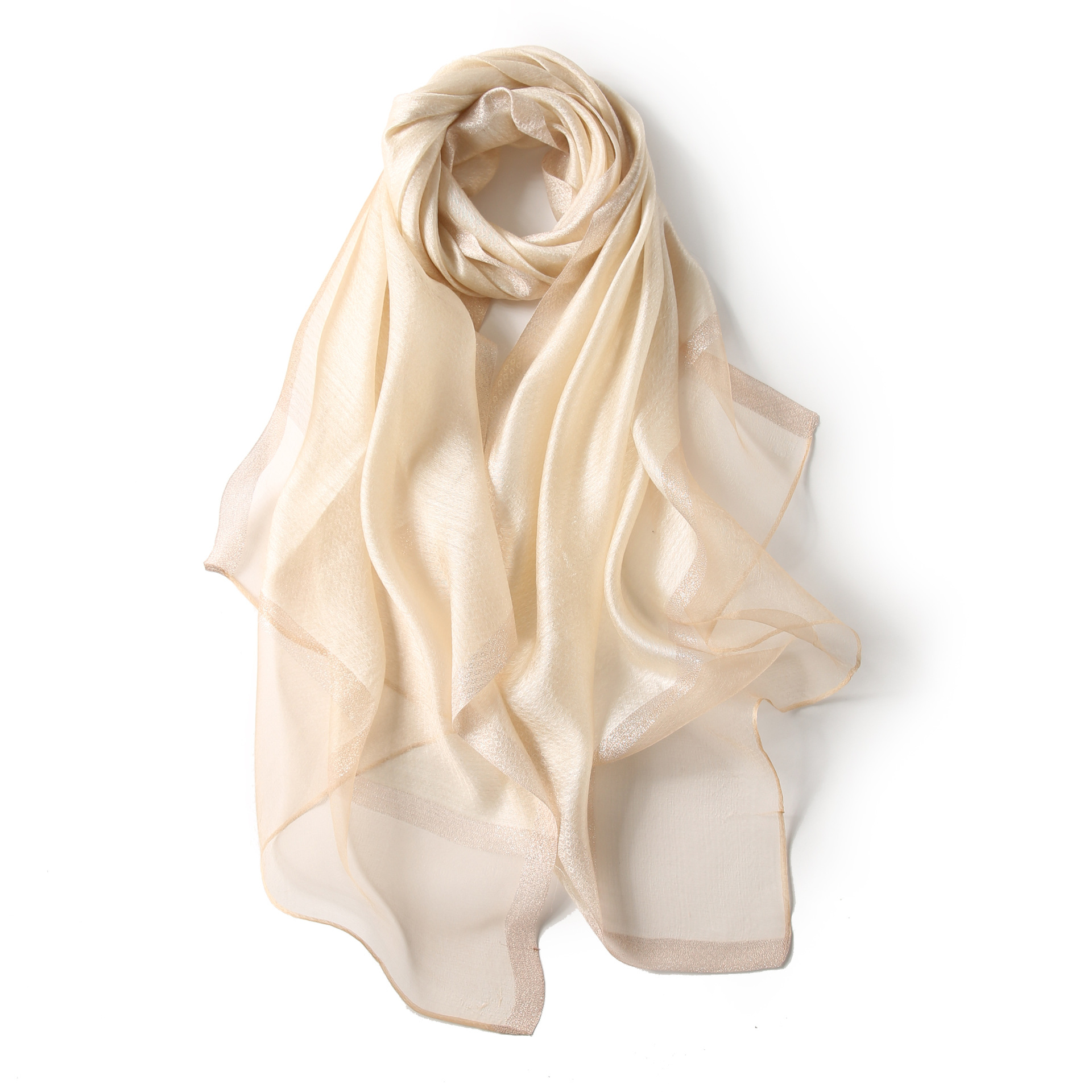 真丝围巾女冬季韩版同款金丝纯色真丝羊毛披肩桑蚕丝丝巾纱巾春秋-阿