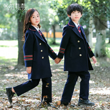 曼尔菲菲秋冬季幼儿园园服中小学生校服班服套装毛呢大衣呢子外套